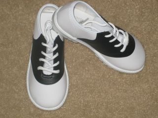 SADDLE SHOES Boys or Girls Infant & Toddler BLACK AND WHITE Sizes 1 to 