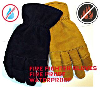 Heavy Duty Rated Firefighter Work Gloves Waterproof NEW