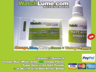   GLOW IN THE DARK PAINT WATCH LUME LUMINOUS PASTE KIT LUME FOR WATCHES
