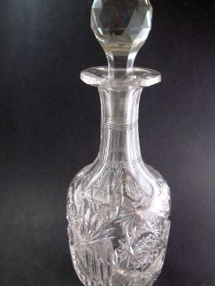 ABP cut glass bowl American pedestal decanter signed Hoare Antique