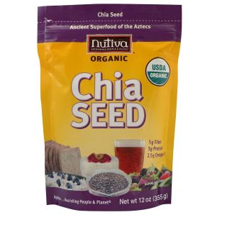 Nutiva Organic Chia Seeds Milled White Omega 3s Fiber 14 oz Auth 