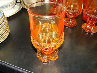   TIFFIN FRANCISCAN CRYSTAL MADEIRA WATER GOBLET GLASS ORANGE PUMPKIN
