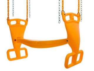SWING SET GLIDER WITH COATED CHAINS SEAT PLAYGROUND KIDS OUTDOOR PARK 