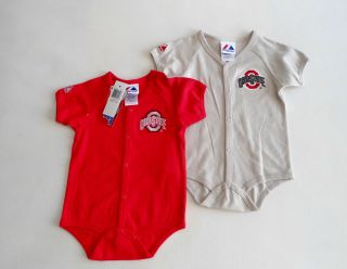 OSU Ohio State University Buckeyes Infant Onesie Outfit Set Set 12 