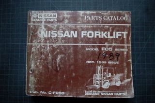 NISSAN FO5 F05 Series Forklift Parts Manual Catalog Book Spare List 