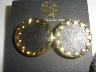 House of Harlow 1960 Black Sunburst Button Earrings