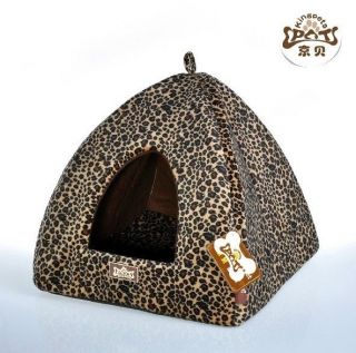   Pet Dog Cat Tent House Bed Leopard giraffe Tiger Print 3 types Small