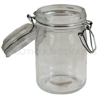   Wire Bale X SMALL CLEAR Latch Top AIR TIGHT Glass Jar with Clear Lid