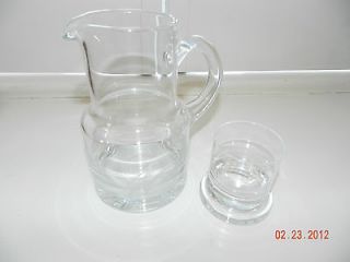 Tiffany and Co Glass Water Pitcher and Cup Philadelphia Eagles Emblem 