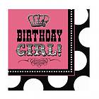   Girl Pink Princess Childrens Party 16 Napkins Serviettes Birthday Girl