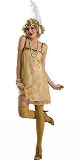 Womens 20s Flapper Costume Gold Dress S Smal M Medium L Large Gatsby 