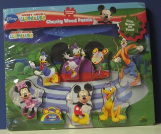 Mickey Mouse Clubhouse Hotdog Dance 8 Piece Chunky Wood Puzzle   New
