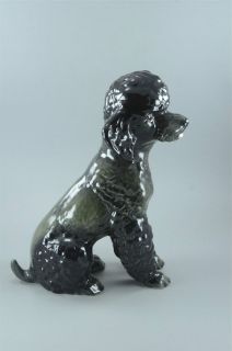 Vintage Goebel W. Germany Porcelain Ceramic Pottery Black Poodle Dog 