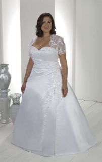 White/Ivory Wedding dress/Bride gowns Custom petticoat Plus size18 20 