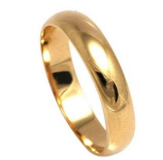 His or Her 18ct Gold Filled Plain Wedding Band 4MM