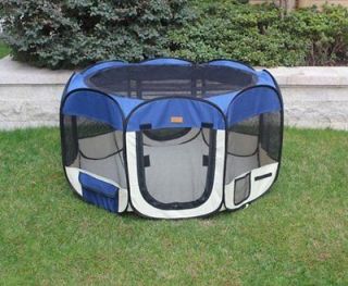   large Navy Blue Pet Dog Cat Tent Playpen Exercise Play Pen Soft Crate
