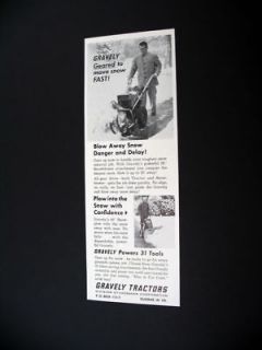 Gravely Tractors Snowblower & Snow Plow 1962 print Ad