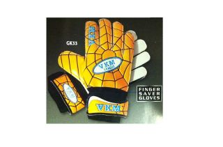 VKM Sports Soccer Goalie, Goalkeeper Finger Saver Gloves Size 5 6 7 8 