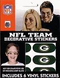 Green Bay Packers NFL Football Vinyl Face Decorations   6 Stickers