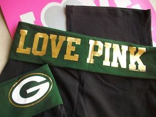 victoria secret pink GREEN BAY PACKERS YOGA PANTS NFL LIMITED EDITION 