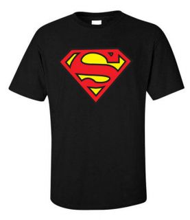 BRAND NEW BLACK SUPERMAN T SHIRT S,M,L,XL COMIC BOOK SUPERHERO
