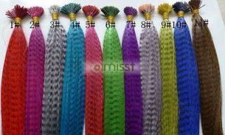  10 colours synthetic rooster grizzly feather hair extension 17 18