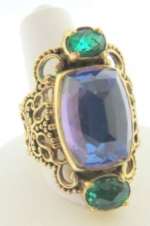   Bronze by Marianna and Richard Jacobs Multicolor Quartz Triplet Ring