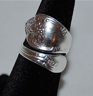 NEW ONEIDA VANESSA SPOON RING SILVER PLATED ADJUSTABLE sz 5 8 w/ GIFT 