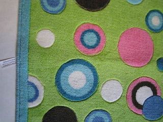 Bubble Gum Dot Lime Green Pink Shower Curtain Rug Hooks Hand Towels 