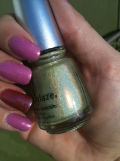   glaze nail polish OMG collection very holographic green VHTF rare