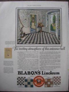 1925 Blabons Linoleum Floor Ad inviting Atmosphere
