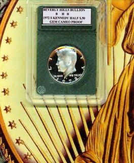 1972 S Kennedy Half Dollar US Coin Gem Cameo Proof Beverly Hills 