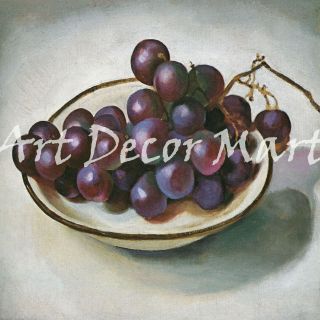 Grapes On White Dish OKeeffe     CANVAS OR PRINT WALL ART