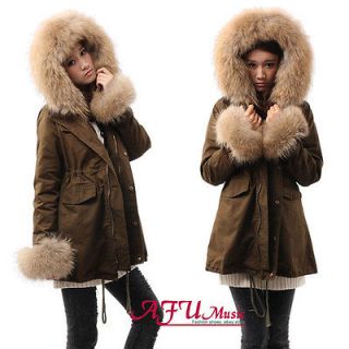   Fur Collar Hooded Thicken Cotton Padded Clothes Winter Coat/Jacket