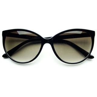 Large Round Cat Eye Sunglasses Vintage Retro Style in Black C041