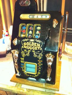 Antique Slot Machine 1948 Mills Golden Nugget BLACK Re Manufacture​d 