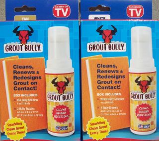 NIB~ GROUT BULLY Cleans,renews & Redesigns Colors White or Tan As 