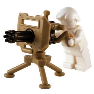 Minigun & Tripod   Dark Tan   Guns Rifles Weapons for Lego Figures