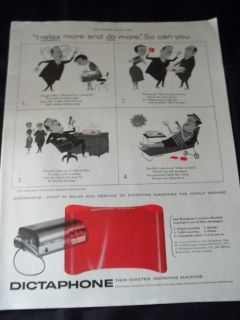 Dictaphone Dictating Machine Original Vintage 1955 Print Ad