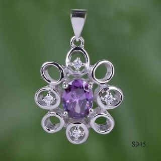 Select Women Amethyst Dangle 925 sterling silver Charm pendant for 