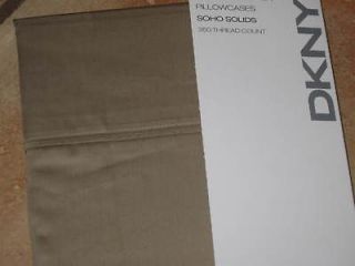 DKNY Soho TAN TAUPE Standard Pillowcases NEW 350TC