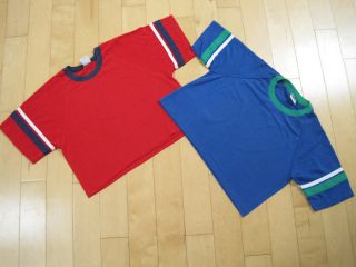 LOT early 80s vintage TWO MESH half T SHIRT tee shirts BELLY TOP 