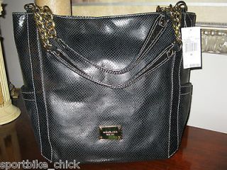 NWT Michael Kors Black Python Delancey Handbag Purse VERY RARE 