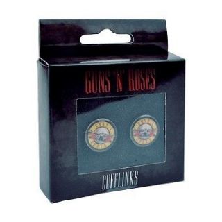 GUNS N ROSES LOGO METAL CUFFLINKS SET. OFFICIAL AND BOXED. NEW 