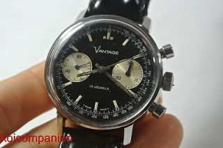   Reg Chronograph Valjoux 7733 Black 17J Steel Manual Wind Watch