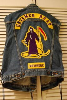 Harley Davidson Vest style Outlaw Gang Colors Untamed Dead  Full Set