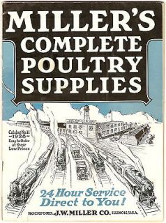 1928 MILLER POULTRY SUPPLY CATALOG Rockford IL 76 Pgs ILLUSTRATED Farm 