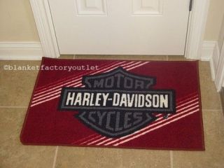Harley Davidson Red Tufted Rug Door Mat NEW