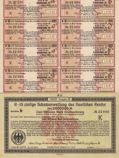 Germany, uncancelled Bond with coupons, 2.000,000 Mark, May 25, 1923