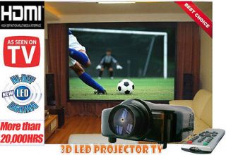 Mini HD LCD Projector HDMI TV(Built in) PC laptop LED lamp LIFE OVER 